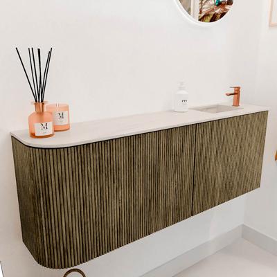 Toiletmeubel Mondiaz Joya Dlux | 111.6 cm | Meubelkleur Dusk | Faye wastafel Meli Wasbak Rechts | 1 kraangat