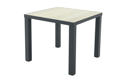 Nola tuintafel 90x90 cm. - Antraciet/Houtlook