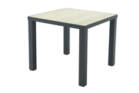 Nola tuintafel 90x90 cm. - Antraciet/Houtlook