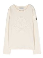 Moncler Enfant t-shirt en coton à logo pailleté - Blanc