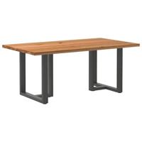 Eettafel rechthoekig 180x100x74 cm massief eikenhout lichtbruin