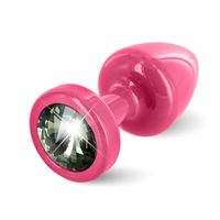 diogol - anni butt plug rond roze / zwart 25 mm