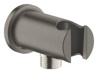 Wandaansluitbocht GROHE Rainshower Met Houder Rond, Hard Graphite Geborsteld