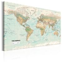 Schilderij - Wereldkaart , Prachtige Wereld