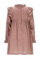 Le Chic winter jurk meisjes - bruin/rood - Skylar - ruffle