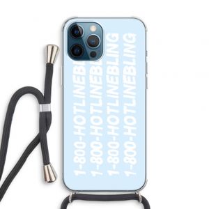 Hotline bling blue: iPhone 12 Pro Transparant Hoesje met koord