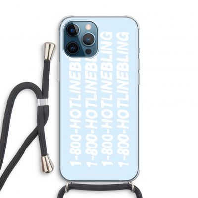 Hotline bling blue: iPhone 12 Pro Transparant Hoesje met koord