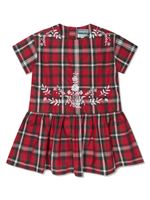 Kenzo Kids robe en coton à motif tartan - Rouge