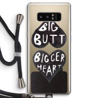 Big butt bigger heart: Samsung Galaxy Note 8 Transparant Hoesje met koord