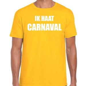 Ik haat carnaval verkleed t-shirt / outfit geel voor heren