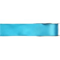 1x Hobby/decoratie turquoise satijnen sierlinten 1,5 cm/15 mm x 25 meter