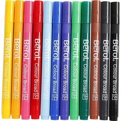 Berol stift, d 10 mm, lijndikte 1-1,7 mm, diverse kleuren, 12 stuk/ 1 doos