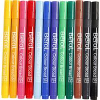 Berol stift, d 10 mm, lijndikte 1-1,7 mm, diverse kleuren, 12 stuk/ 1 doos