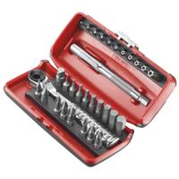 Facom 31-delige set met ultra compacte ratel met bithouder 1/4" - r.pej31pb