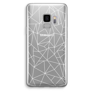 Geometrische lijnen wit: Samsung Galaxy S9 Transparant Hoesje