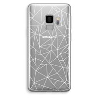 Geometrische lijnen wit: Samsung Galaxy S9 Transparant Hoesje