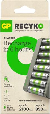 GP Batterijlader USB 6H met 4xAAA en 4xAA batterij - 3503068