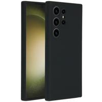 Accezz Liquid Silicone Backcover Samsung Galaxy S24 Ultra Telefoonhoesje Zwart
