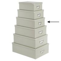 5Five Opbergdoos/box - lichtgrijs - L36 x B24.5 x H12.5 cm - Stevig karton - Greybox - Opbergbox