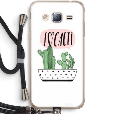 I love cacti: Samsung Galaxy J3 (2016) Transparant Hoesje met koord