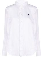 Polo Ralph Lauren chemise en lin à logo Polo Pony - Blanc - thumbnail