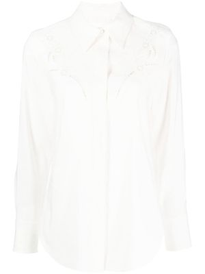 Chloé chemise en soie à broderie anglaise - Tons neutres