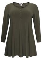 Yoek Tuniek wide bottom met knopen | Groen | Maat 46/48
