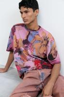 Floraal bedrukte T-shirt - RED - L