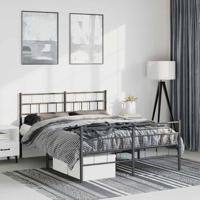 Bedframe met hoofd- en voeteneinde metaal zwart 150x200 cm