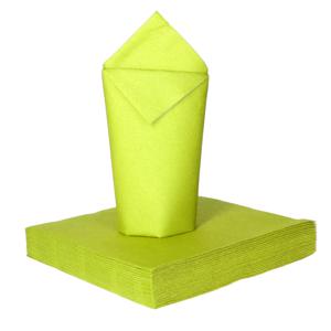 Givi Italia Feestelijke servetten - 25x - limegroen - 2 laags - 33x33cm   -