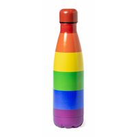 RVS waterfles/drinkfles regenboog kleuren - met schroefdop - 790 ml - Drinkflessen