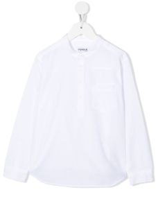 DONDUP KIDS chemise en coton à design sans col - Blanc