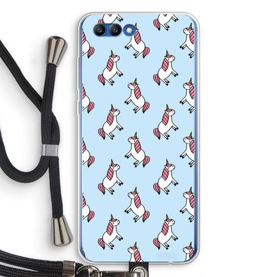 Eenhoorns overal: Honor 10 Transparant Hoesje met koord