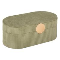 Sieraden/bijouterie kistje - 25 x 13 x 10 - groen - juwelenkistje - vakjes indeling