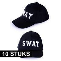 10x Politie SWAT baseball caps verkleedkleding voor volwassenen 10x Politie SWAT baseball caps verkleedkleding voor volwassenen