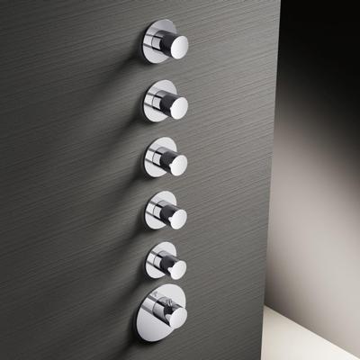 Hotbath Mate High Flow Thermostaatkraan - 5 stopkranen - inclusief inbouwdeel - geborsteld nikkel MHF005 / MHF015GN