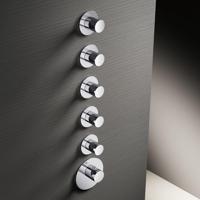 Hotbath Mate High Flow Thermostaatkraan - 5 stopkranen - inclusief inbouwdeel - geborsteld nikkel MHF005 / MHF015GN