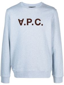 A.P.C. sweat en coton à logo floqué - Bleu