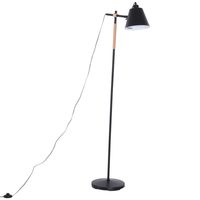 HOMCOM Vloerlamp staande lamp stalamp vloerlamp verstelbaar metaal + hout 2 kleuren | Aosom Netherlands