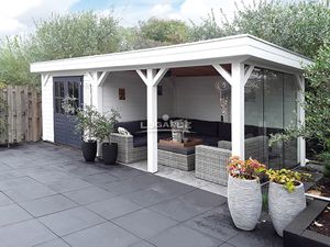 Lugarde Tuinhuis PS10 672x300 cm - 44 mm- Plat dak- Hout- Lugarde