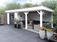 Lugarde Tuinhuis PS10 672x300 cm - 44 mm- Plat dak- Hout- Lugarde