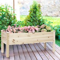 Verhoogd Bed Planter Trog Verhoogd Fir Bed Verhoogd Planter Tuinset 120 x 43,5 x 51 cm