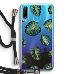 Tropische bladeren: Huawei P30 Lite Transparant Hoesje met koord