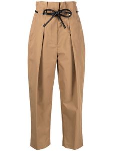 3.1 Phillip Lim pantalon court Origami à taille froncée - Marron