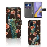 Samsung Galaxy A51 | Telefoonhoesje | Met pasjeshouder | Pauw met Bloemen