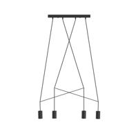 Lyora 4-lichts hanglampImbria zwart - 9192