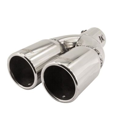 Simoni Racing Uitlaatsierstuk Dubbel Rond RVS - Diameter 76mm - Lengte 230mm - Montage 61mm SRTRX60