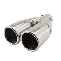 Simoni Racing Uitlaatsierstuk Dubbel Rond RVS - Diameter 76mm - Lengte 230mm - Montage 61mm SRTRX60