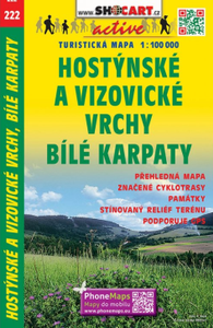 Fietskaart 222 Hostýnské a Vizovické vrchy, Bílé Karpaty | Shocart