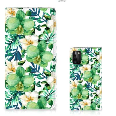Samsung Galaxy A41 Smart Cover Orchidee Groen Samsung Galaxy A41 Smart Cover Orchidee Groen